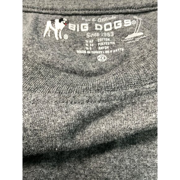 Big Dogs "Bite‎ Me" Long Sleeve T-Shirt 2XL Gray Cotton/Polyester/Rayon Blend - Picture 4 of 5